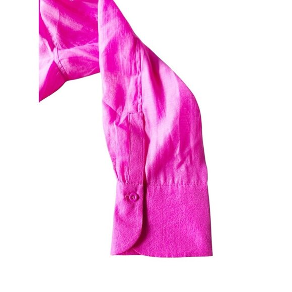 Grey Lab Woman's Sz S Pink Sheer Oversize Overshirt in Pink with Belt - Picture 8 of 9